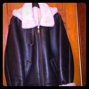 NWOT Vintage Men’s Leather & 100% Sherling Jacket